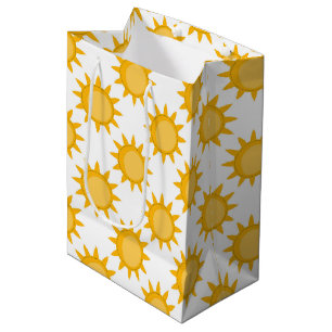 Sunshine Sun Pattern Design On White  Medium Gift Bag