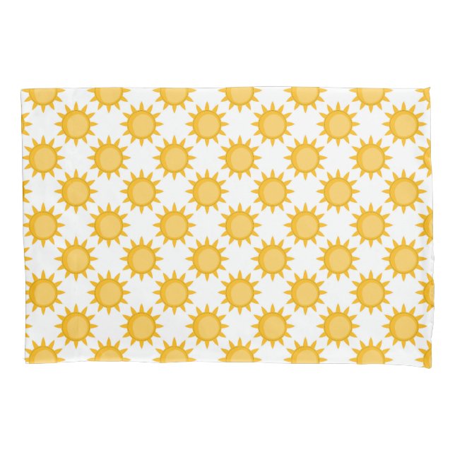 Sunshine Sun Pattern Design On White  Pillow Case (Front)