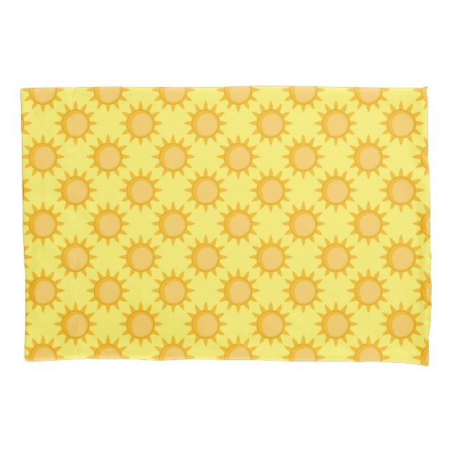 Sunshine Sun Pattern Design On Yellow  Pillow Case (Front)