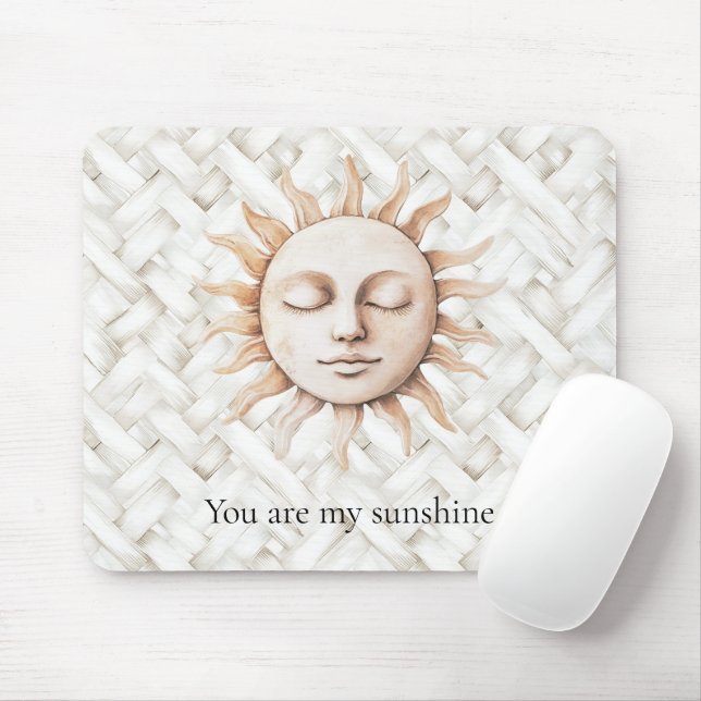 Sunshine Sun White Basket Weave Mouse Pad (With Mouse)