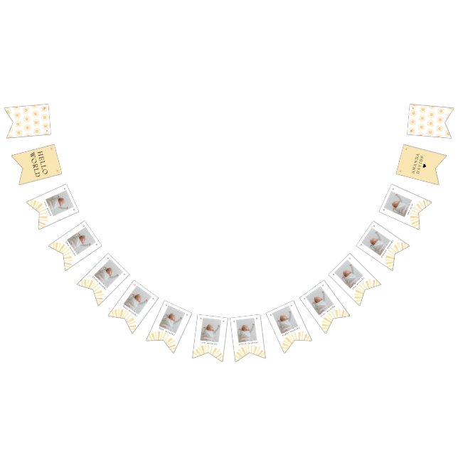 Sunshine Sun Yellow Birthday Milestones Photos Bunting Flags (All)