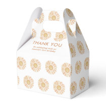 Sunshine Sun Yellow First Boho Birthday Thank You Favor Boxes