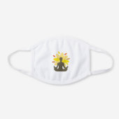 Sunshine Sun Yoga Lotus Pose Illustration White Cotton Face Mask (Front)