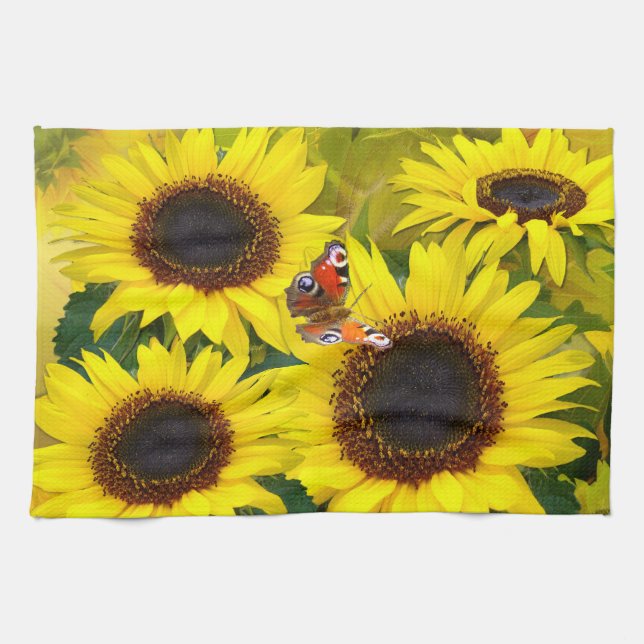 Sunshine Sunflower Kitchen Towel (Horizontal)