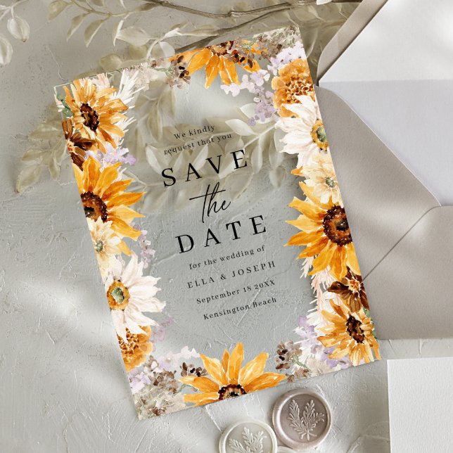 Sunshine Sunflowers Boho Wedding Save The Date (Creator Uploaded)
