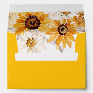 Sunshine Sunflowers Bold Floral Wedding Invitation Envelope