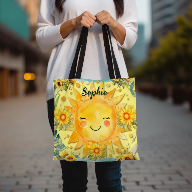 Sunshine & Sunflowers Women's With Name Tote Bag (Creator Uploaded)