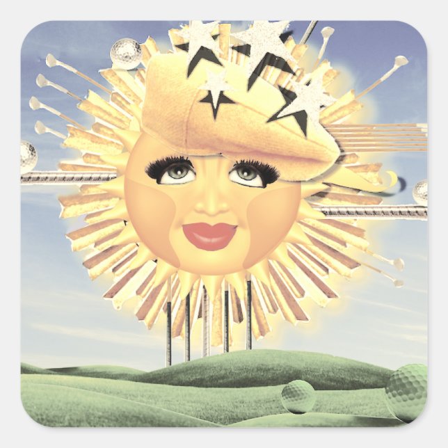 SUNSHINE SUNNY GOLF! SQUARE STICKER (Front)