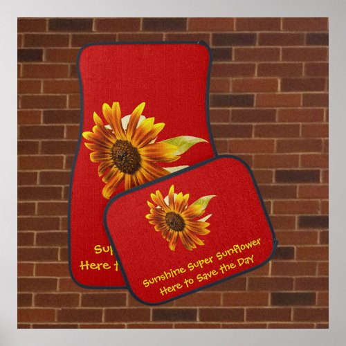 Sunshine Super Sunflower Car Floor Mat