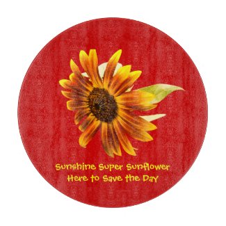 Sunshine Super Sunflower Round Cutting Board