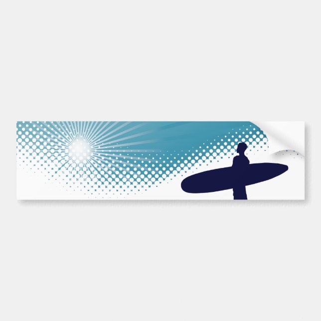 sunshine surfing bumper sticker (Front)