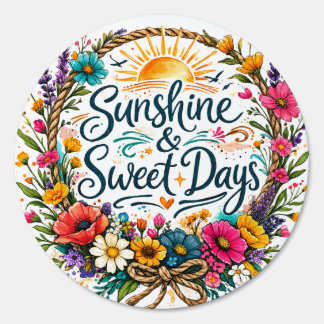 Sunshine & Sweet Days Floral Wreath Sign