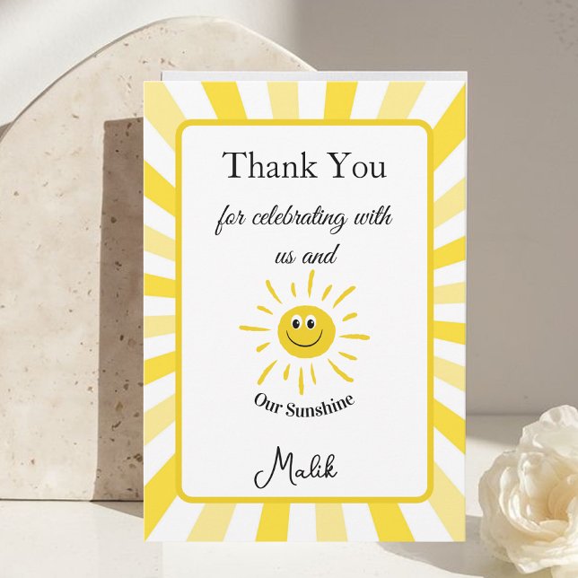 Sunshine Thank you card Kids Birthday (Creator Uploaded)