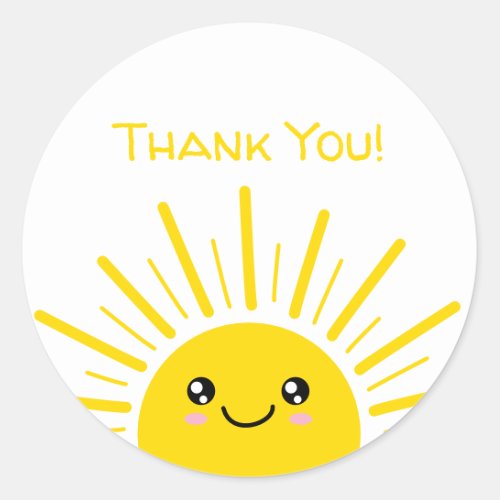 Sunshine Thank you Classic Round Sticker