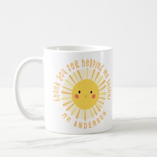 Sunshine thank you teacher modern elegant coffee mug