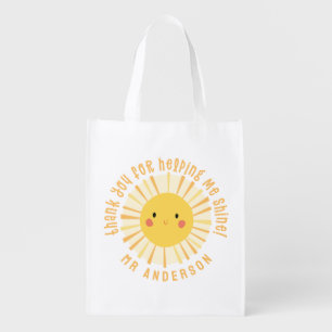 Sunshine thank you teacher modern elegant grocery bag