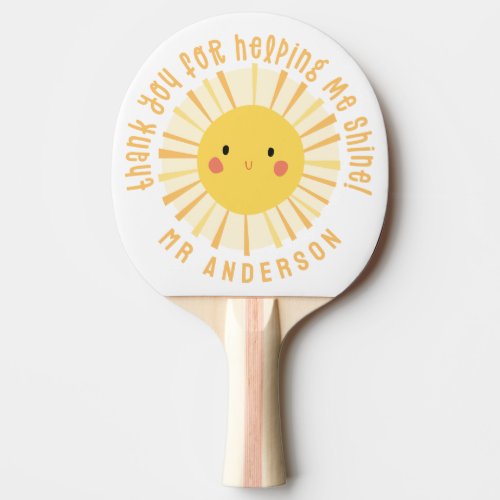 Sunshine thank you teacher modern elegant ping pong paddle