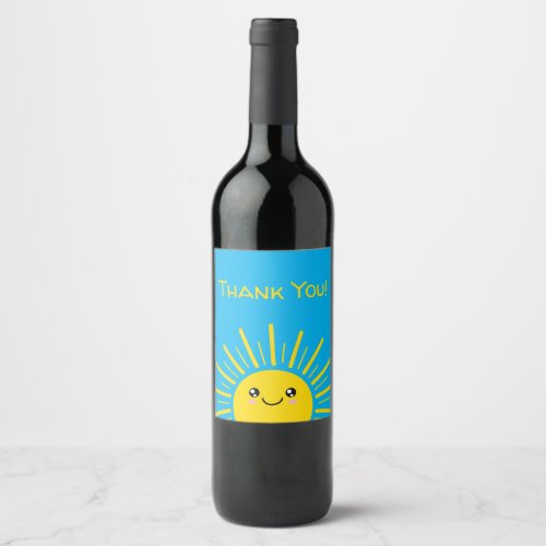 Sunshine Thank you Wine Label