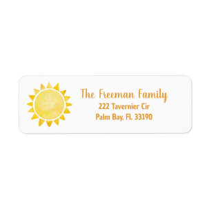 Sunshine Theme Address Label – Boho First Birthday