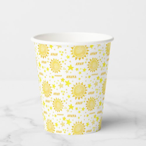 Sunshine Theme Boho 1st Birthday Party Paper Cups