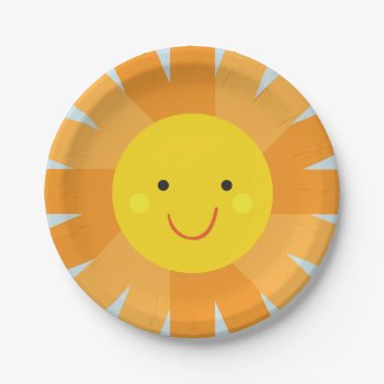 Sunshine Themed Blue Plates by AestheticJourneys at Zazzle