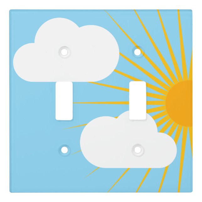 Sunshine through the clouds wake up light switch cover (Front)