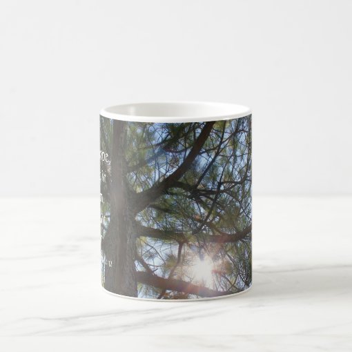 Sunshine thru Pine Tree, Bible Verse Hope & Prayer Coffee Mug Zazzle