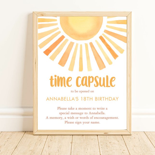 Sunshine Time Capsule 1st birthday gender neutral Poster (Creator Uploaded)
