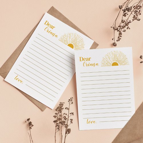 Sunshine Time Capsule Note Message Card