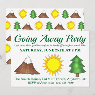 Sunshine Tree Mountain Hiking Woods Outdoor Camp Invitation