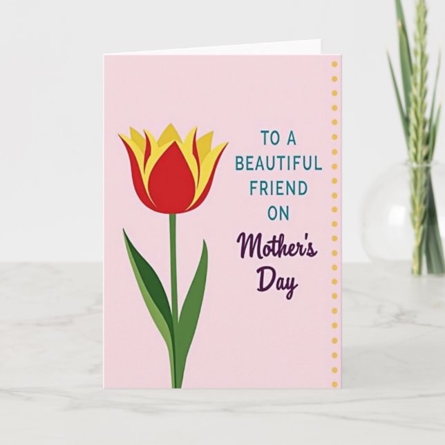 Sunshine Tulip Mothers Day Card (Front)