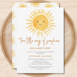 Sunshine Twins Baby Shower Invitation