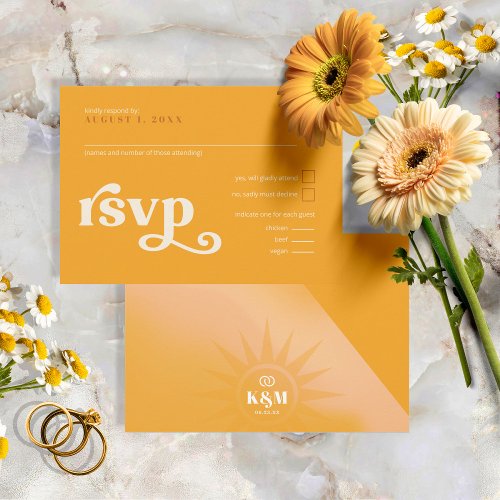 Sunshine Typography Marigold ID1048 RSVP Card