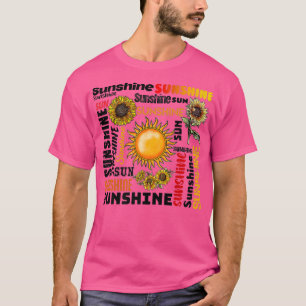 Sunshine Typography Peace Love Sunshine Sunflower T-Shirt