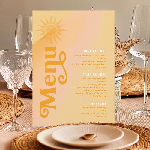 Sunshine Typography Wedding ButterMarigold ID1048 Menu