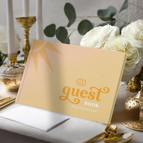 Sunshine Typography Wedding Butter Yellow ID1048 Guest Book