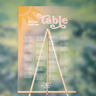Sunshine Typography Wedding Seating Chart ID1048
