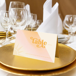 Sunshine Typography Wedding Table ID1048 Place Card