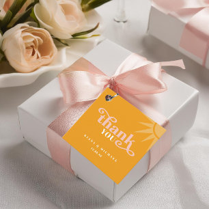 Sunshine Typography Wedding Thank You Gold ID1048 Favor Tags