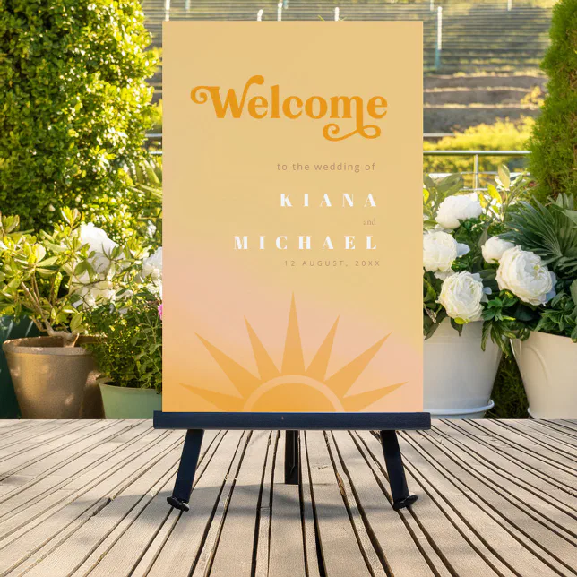 Program Welcome Insert Sunshine Typography Wedding Welcome Program ID1048 Foam Board | Zazzle