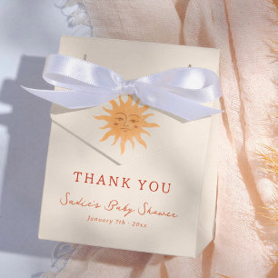 Sunshine Vintage Sun Baby Shower Thank You Favor Boxes