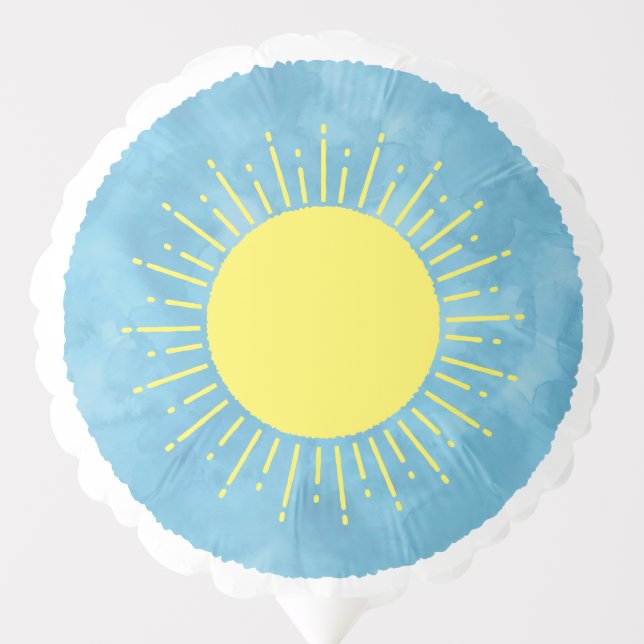 Sunshine Watercolor Baby Shower Background Custom  Balloon (Front)
