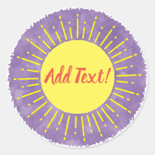 Sunshine Watercolor Baby Shower Background Custom Classic Round Sticker