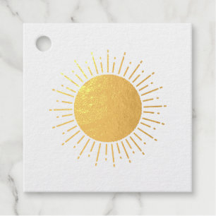 Sunshine Watercolor Baby Shower Background Custom  Foil Favor Tags