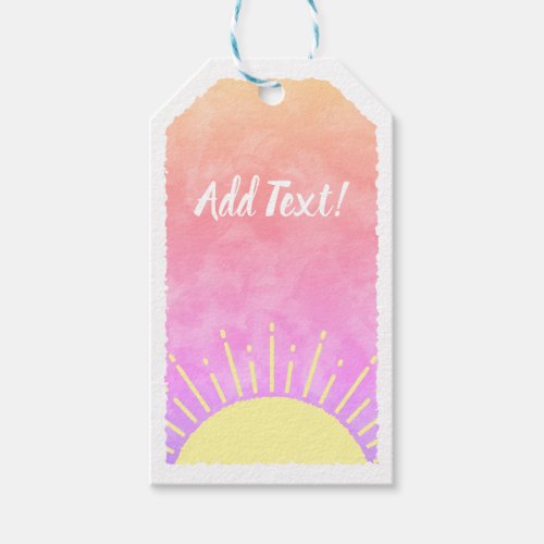 Sunshine Watercolor Baby Shower Background Custom  Gift Tags