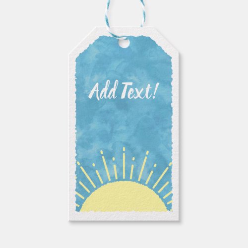 Sunshine Watercolor Baby Shower Background Custom  Gift Tags