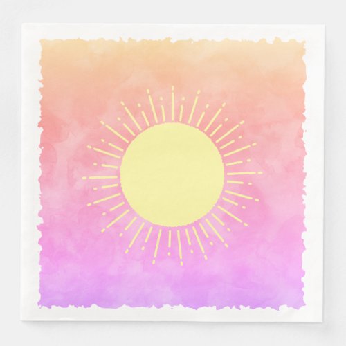 Sunshine Watercolor Baby Shower Background Custom  Paper Dinner Napkins