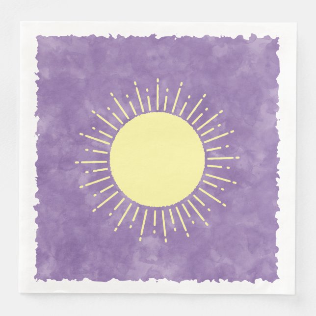 Sunshine Watercolor Baby Shower Background Custom  Paper Dinner Napkins (Front)