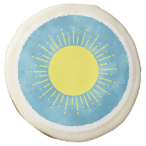 Sunshine Watercolor Baby Shower Background Custom  Sugar Cookie