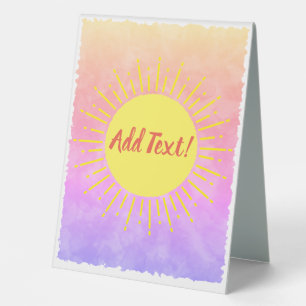 Sunshine Watercolor Baby Shower Background Custom Table Tent